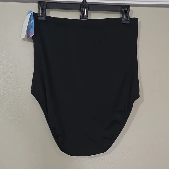 Swim Solutions Black Tummy Control High Waist Swim Bottoms Size 16 NWT - Picture 2 of 5